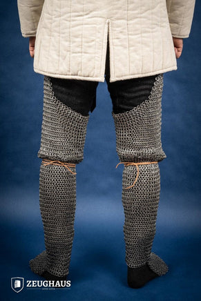 Chainmail Chausses Flatring Riveted 9mm Steel Oiled-GoblinSmith