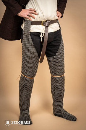 Chainmail Chausses Roundring 9mm Steel Oiled-GoblinSmith