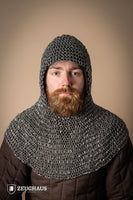 Chainmail Hood Roundring Riveted 10mm Steel Oiled-GoblinSmith