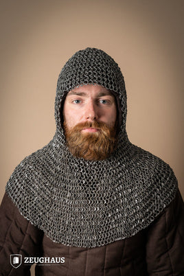 Chainmail Hood Roundring Riveted 10mm Steel Oiled-GoblinSmith