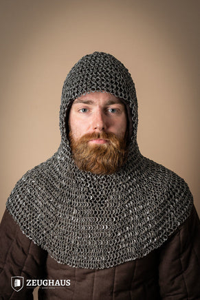 Chainmail Hood Roundring Riveted 10mm Steel Oiled-GoblinSmith
