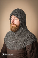 Chainmail Hood Roundring Riveted 10mm Steel Oiled-GoblinSmith