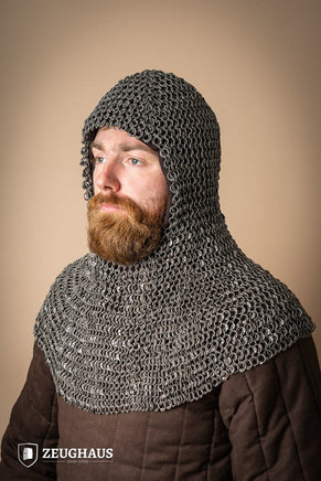 Chainmail Hood Roundring Riveted 10mm Steel Oiled-GoblinSmith