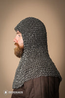 Chainmail Hood Roundring Riveted 10mm Steel Oiled-GoblinSmith