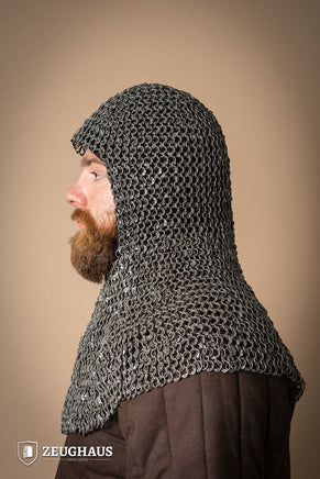 Chainmail Hood Roundring Riveted 10mm Steel Oiled-GoblinSmith