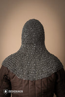 Chainmail Hood Roundring Riveted 10mm Steel Oiled-GoblinSmith
