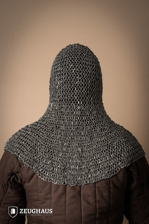 Chainmail Hood Roundring Riveted 10mm Steel Oiled-GoblinSmith