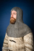 Chainmail Hood Flatring Riveted 6mm Steel Oiled-GoblinSmith