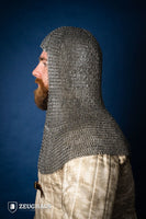 Chainmail Hood Flatring Riveted 6mm Steel Oiled-GoblinSmith
