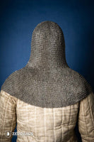Chainmail Hood Flatring Riveted 6mm Steel Oiled-GoblinSmith
