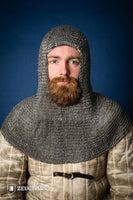 Chainmail Hood Flatring Riveted 6mm Steel Oiled-GoblinSmith