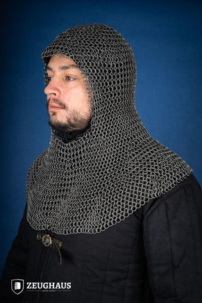 Chainmail Hood Roundring 9mm Steel Oiled-GoblinSmith