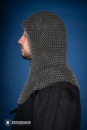 Chainmail Hood Roundring 9mm Steel Oiled-GoblinSmith