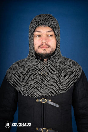 Chainmail Hood Roundring 9mm Steel Oiled-GoblinSmith