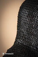Chainmail Hood Flatring Riveted 9mm Burnished-GoblinSmith