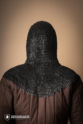 Chainmail Hood Flatring Riveted 9mm Burnished-GoblinSmith