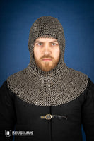 Chainmail Hood Flatring Riveted 9mm Stainless Steel-GoblinSmith