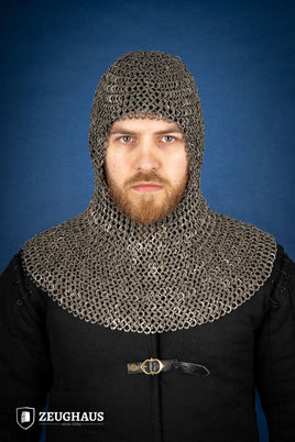 Chainmail Hood Flatring Riveted 9mm Stainless Steel-GoblinSmith