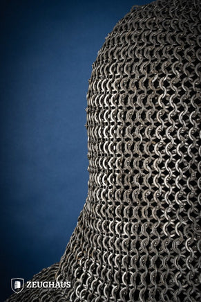 Chainmail Hood Flatring Riveted 9mm Steel Oiled-GoblinSmith