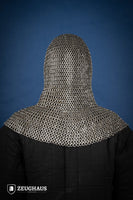 Chainmail Hood Flatring Riveted 9mm Steel Oiled-GoblinSmith