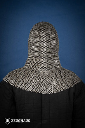 Chainmail Hood Flatring Riveted 9mm Steel Oiled-GoblinSmith