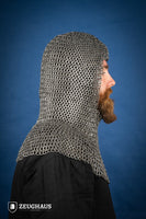 Chainmail Hood Flatring Wedge Riveted 9mm Steel Oiled-GoblinSmith