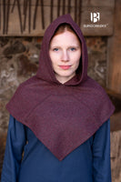 Skjoldehamn Cowl Knud Herringbone Burgundy/Grey-GoblinSmith