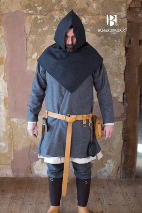 Skjoldehamn Cowl Knud Herringbone Black/Grey-GoblinSmith