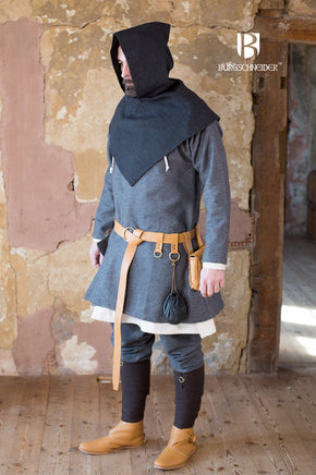 Skjoldehamn Cowl Knud Herringbone Black/Grey-GoblinSmith