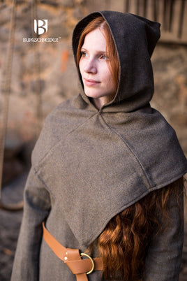 Skjoldehamn Cowl Knud Herringbone Olive/Grey-GoblinSmith