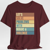 Let's Solve Problems With Magic & Violence Retro T-shirt-GoblinSmith