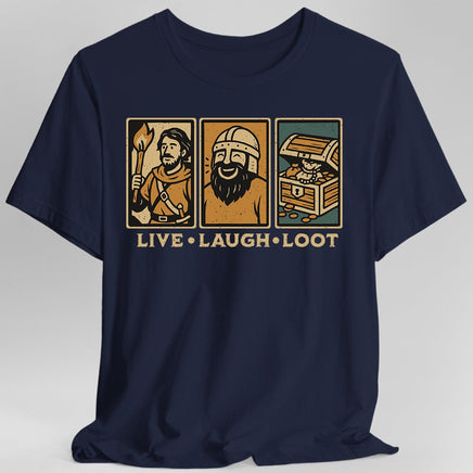Live Laugh Loot T-shirt - Comic Panels-GoblinSmith