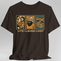 Live Laugh Loot T-shirt - Comic Panels-GoblinSmith