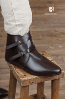 Medieval Half Boots Adelhelm Dark Brown-GoblinSmith