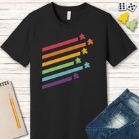 Meeple Shirt - Retro Rainbow Board Game Shirt-GoblinSmith