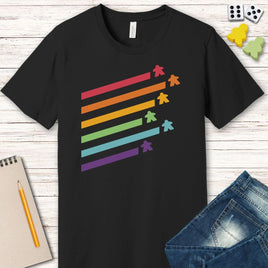 Meeple Shirt - Retro Rainbow Board Game Shirt-GoblinSmith