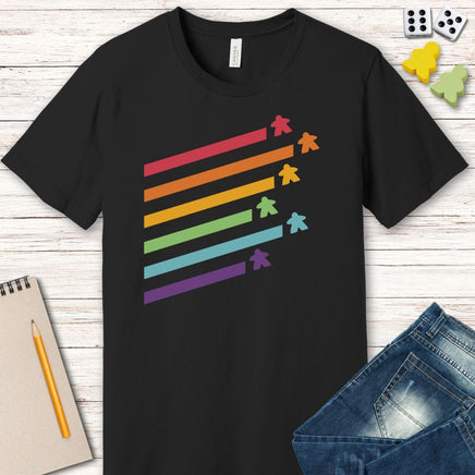 Meeple Shirt - Retro Rainbow Board Game Shirt-GoblinSmith