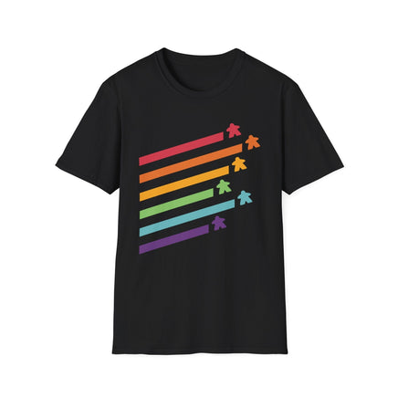 Meeple Shirt - Retro Rainbow Board Game Shirt-GoblinSmith