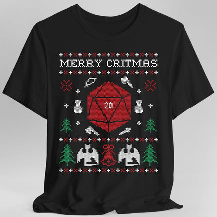 Merry Critmas Ugly Sweater T-shirt-GoblinSmith