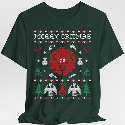 Merry Critmas Ugly Sweater T-shirt-GoblinSmith