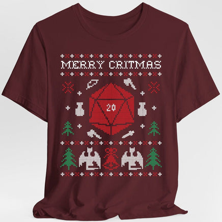 Merry Critmas Ugly Sweater T-shirt-GoblinSmith