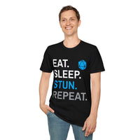 Monk Class T-Shirt – 'Eat, Sleep, Stun, Repeat'-GoblinSmith