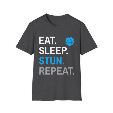 Monk Class T-Shirt – 'Eat, Sleep, Stun, Repeat'-GoblinSmith