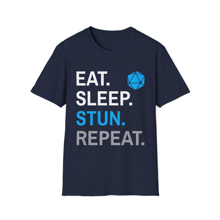 Monk Class T-Shirt – 'Eat, Sleep, Stun, Repeat'-GoblinSmith
