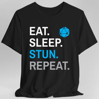 Monk Class T-Shirt – 'Eat, Sleep, Stun, Repeat'-GoblinSmith