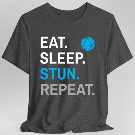 Monk Class T-Shirt – 'Eat, Sleep, Stun, Repeat'-GoblinSmith