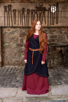 Wool Wrap Dress Myrana Dark Blue-GoblinSmith