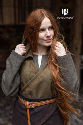 Wrap Dress Myrana Autumn Green-GoblinSmith