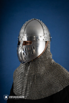 Norman Faceplate Spangenhelm 1,6mm Polished-GoblinSmith