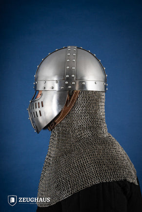 Norman Faceplate Spangenhelm 1,6mm Polished-GoblinSmith